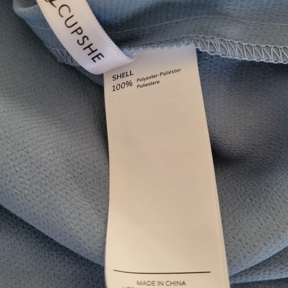 CUPSHE Women's L  Halter Neck Cross Front Dress Slip Baby Blue Vacation Wedding - Picture 10 of 11